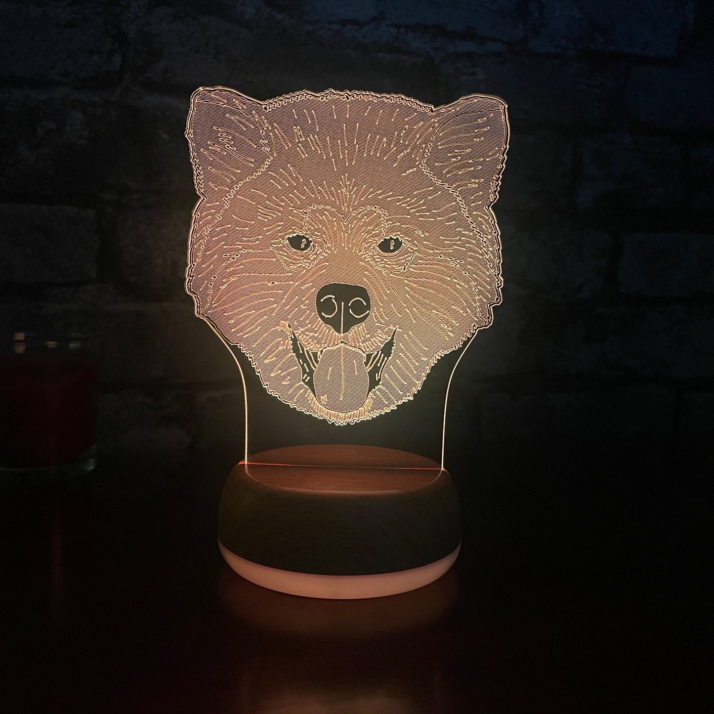 Personalised Akita Dog LED Lamp Night Light