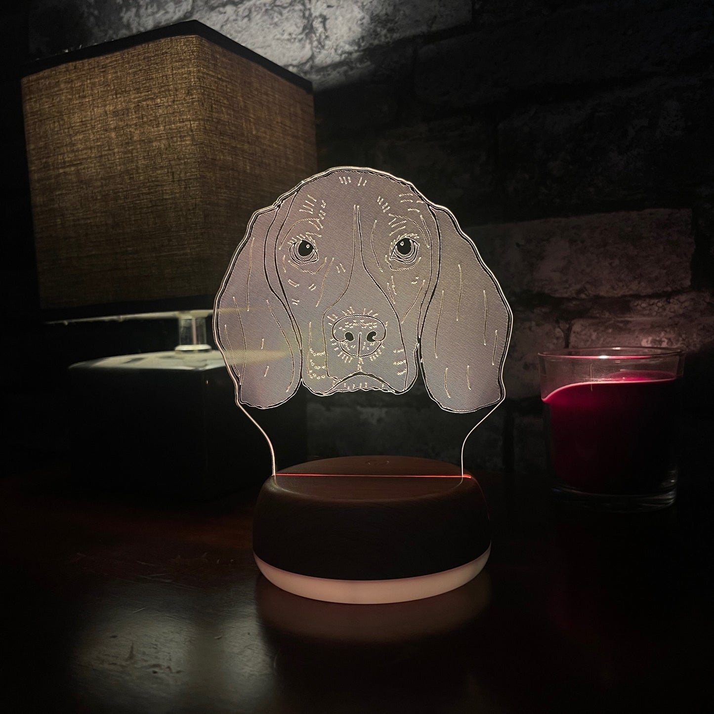 Personalised Beagle Dog LED Lamp Night Light