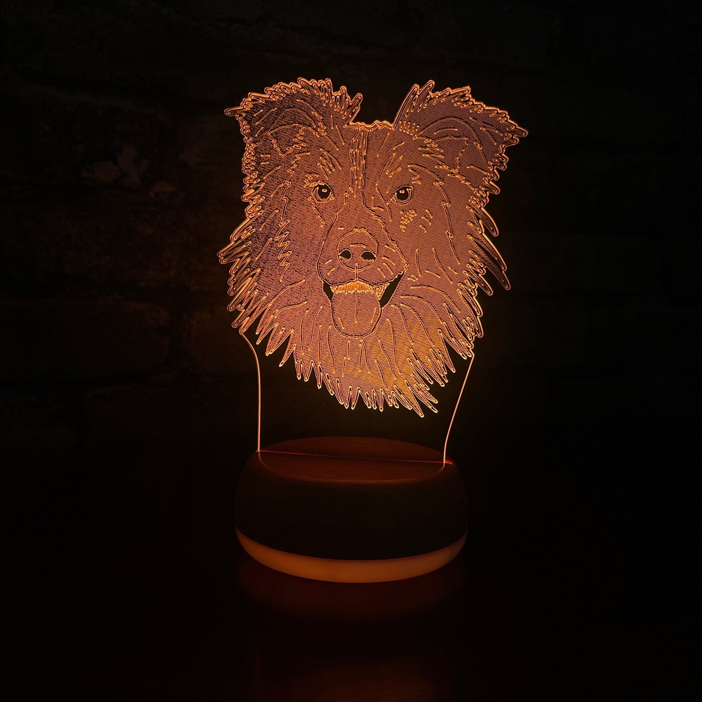 Personalised Border Collie Dog LED Lamp Night Light