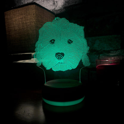 Personalised Cockapoo Dog LED Lamp Night Light