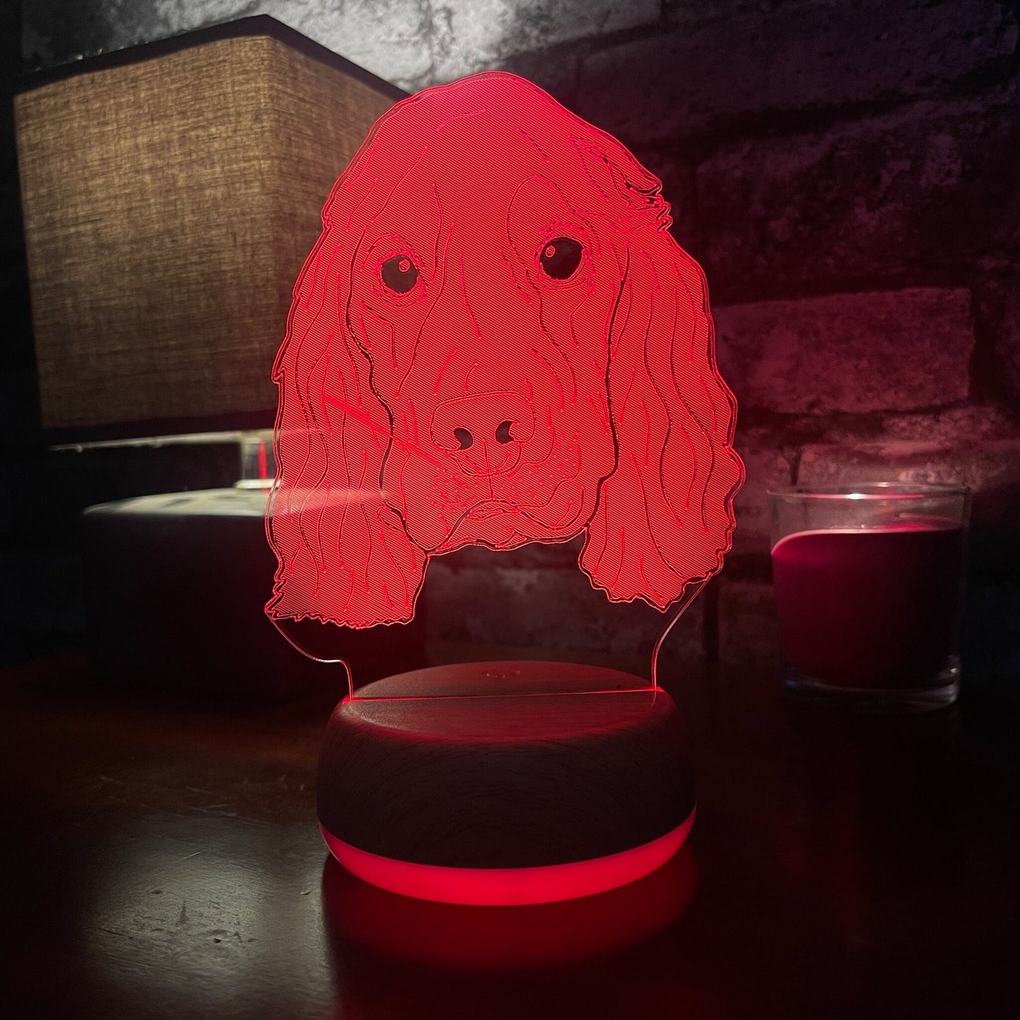 Personalised Cocker Spaniel Dog LED Lamp Night Light