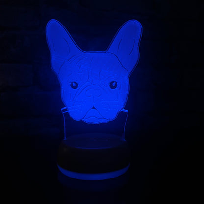 Personalised French Bull Dog LED Lamp Night Light