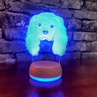 Personalised King Charles Spaniel LED Lamp Night Light