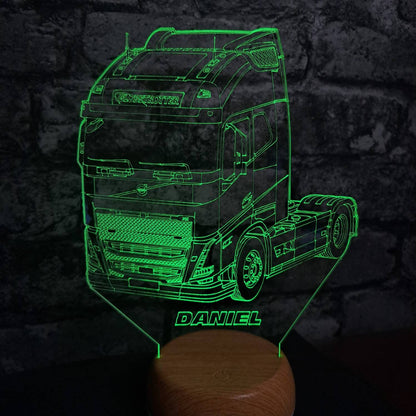 Personalised Volvo Cab Lorry LED Lamp Night Light