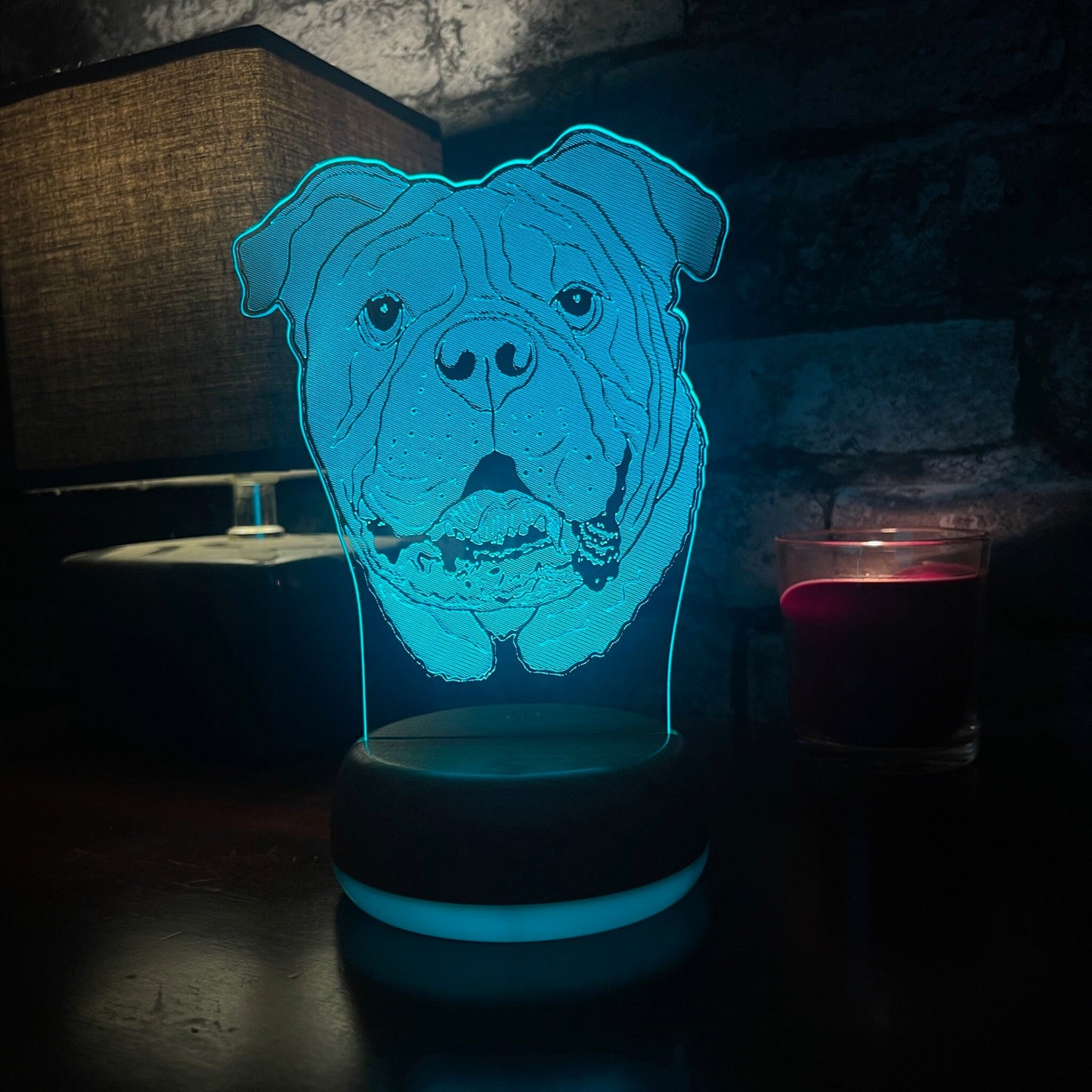 Personalised Bull Dog LED Lamp Night Light