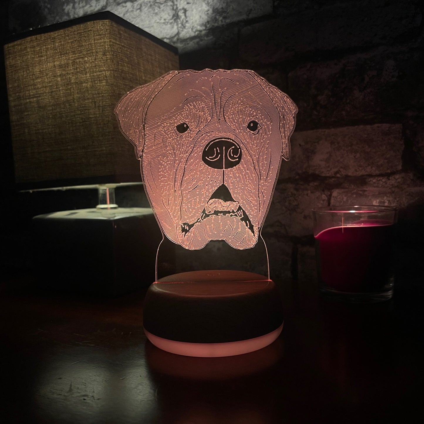 Personalised Bull Mastiff Dog LED Lamp Night Light