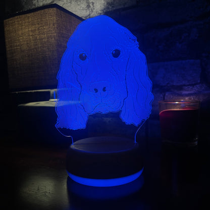 Personalised Cocker Spaniel Dog LED Lamp Night Light