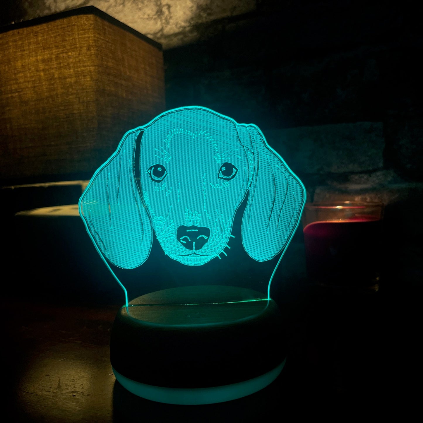 Personalised Dachshund Dog LED Lamp Night Light