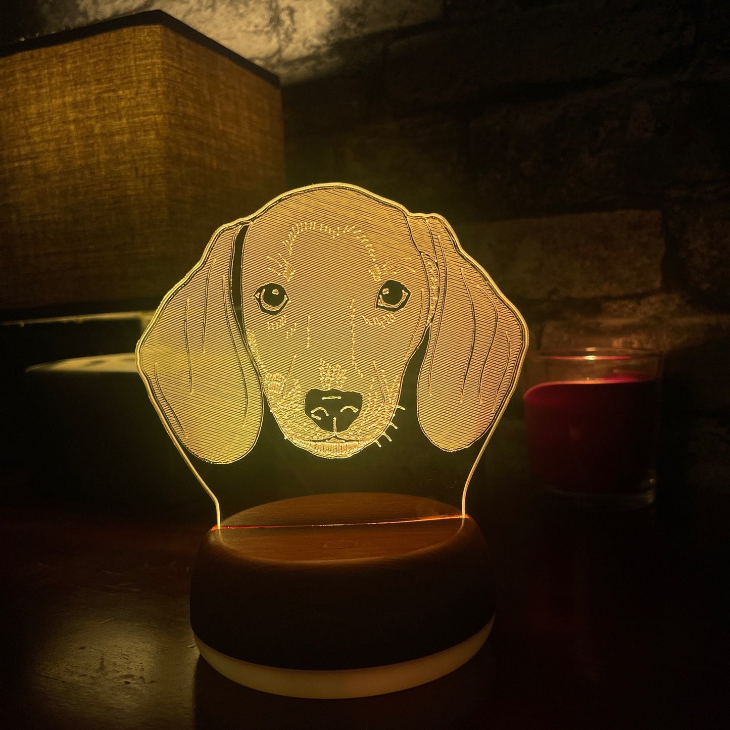 Personalised Dachshund Dog LED Lamp Night Light