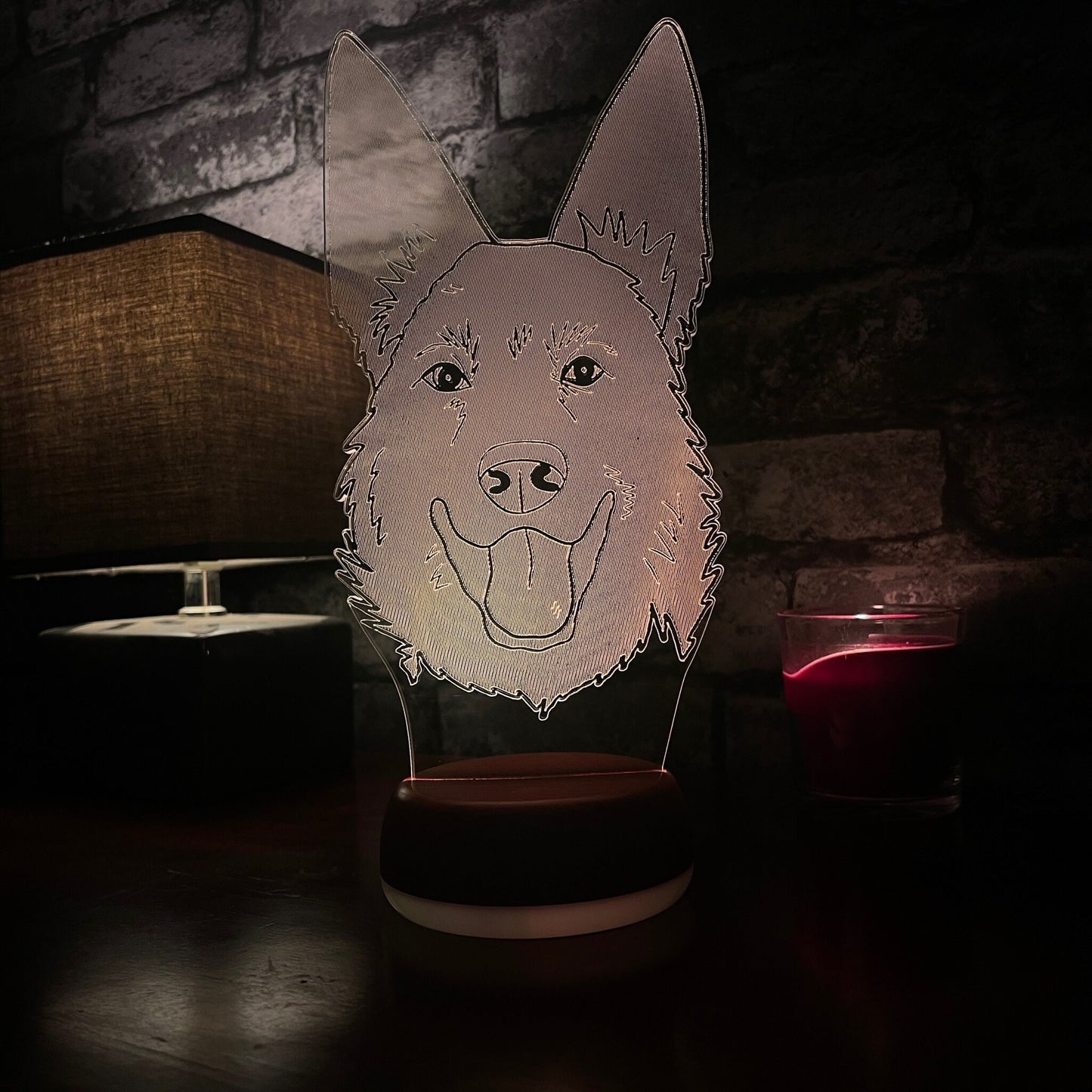 Personalised German Shephard LED Lamp Night Light