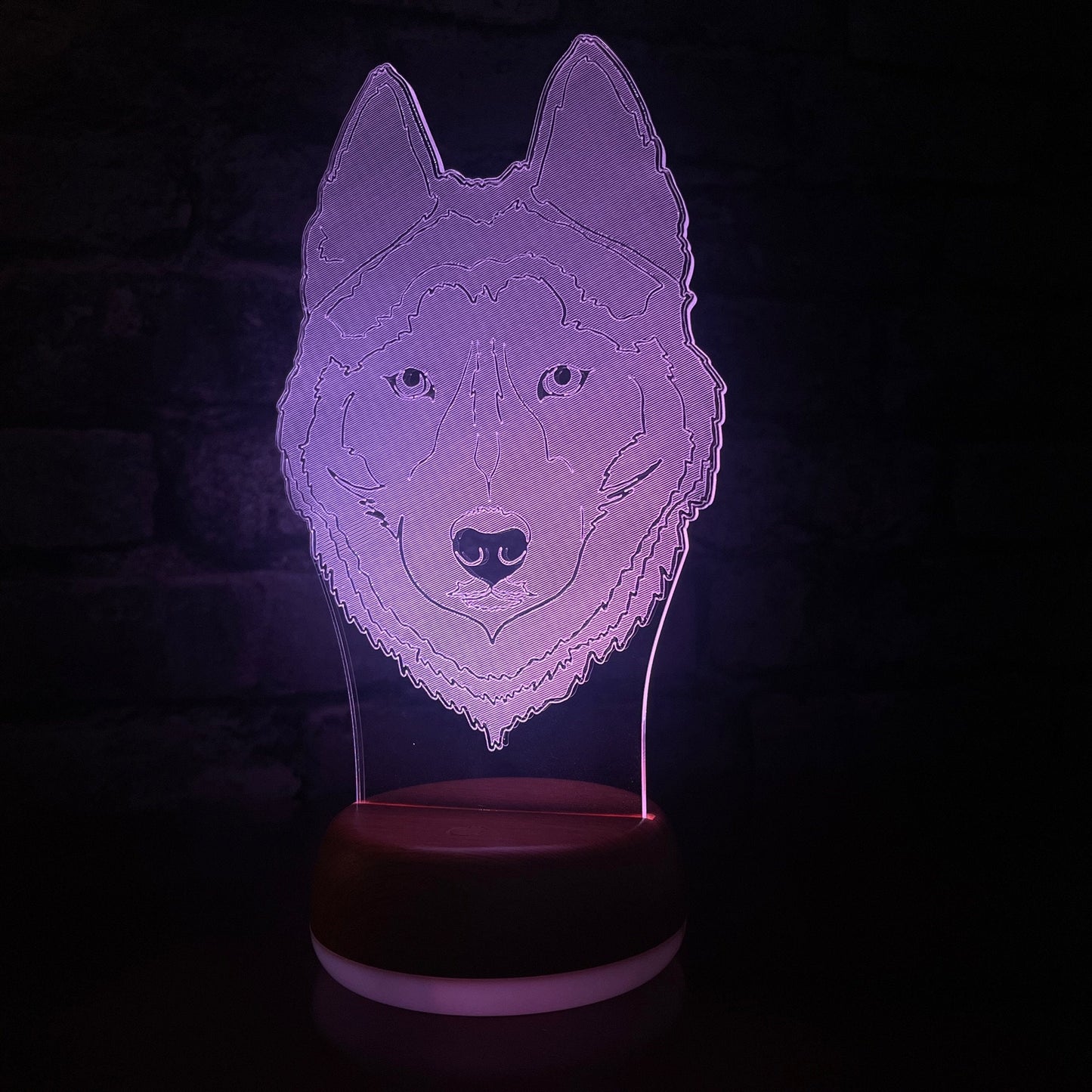 Personalised Husky LED Lamp Night Light