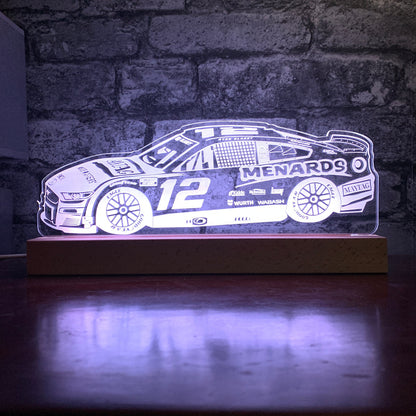 Ryan Blaney #12 Ford Mustang LED Lamp Night Light  Night Light Stock Car & Banger Toy Tracks