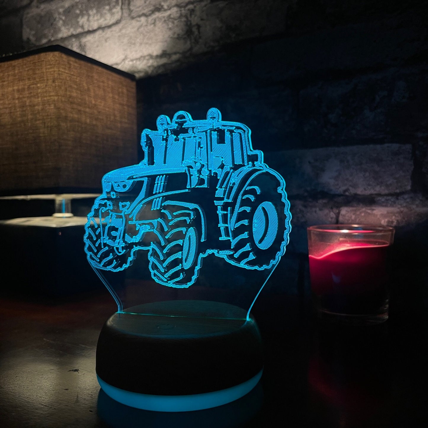 Personalised Tractor LED Lamp Night Light  Night Light Stock Car & Banger Toy Tracks