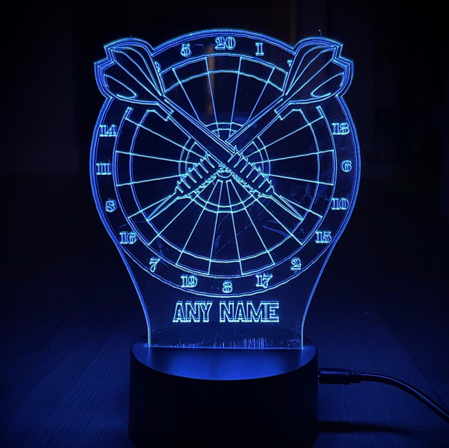 Personalised Dart Board LED Lamp Night Light