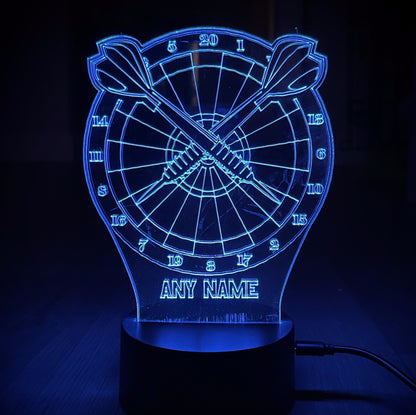 Personalised Dart Board LED Lamp Night Light