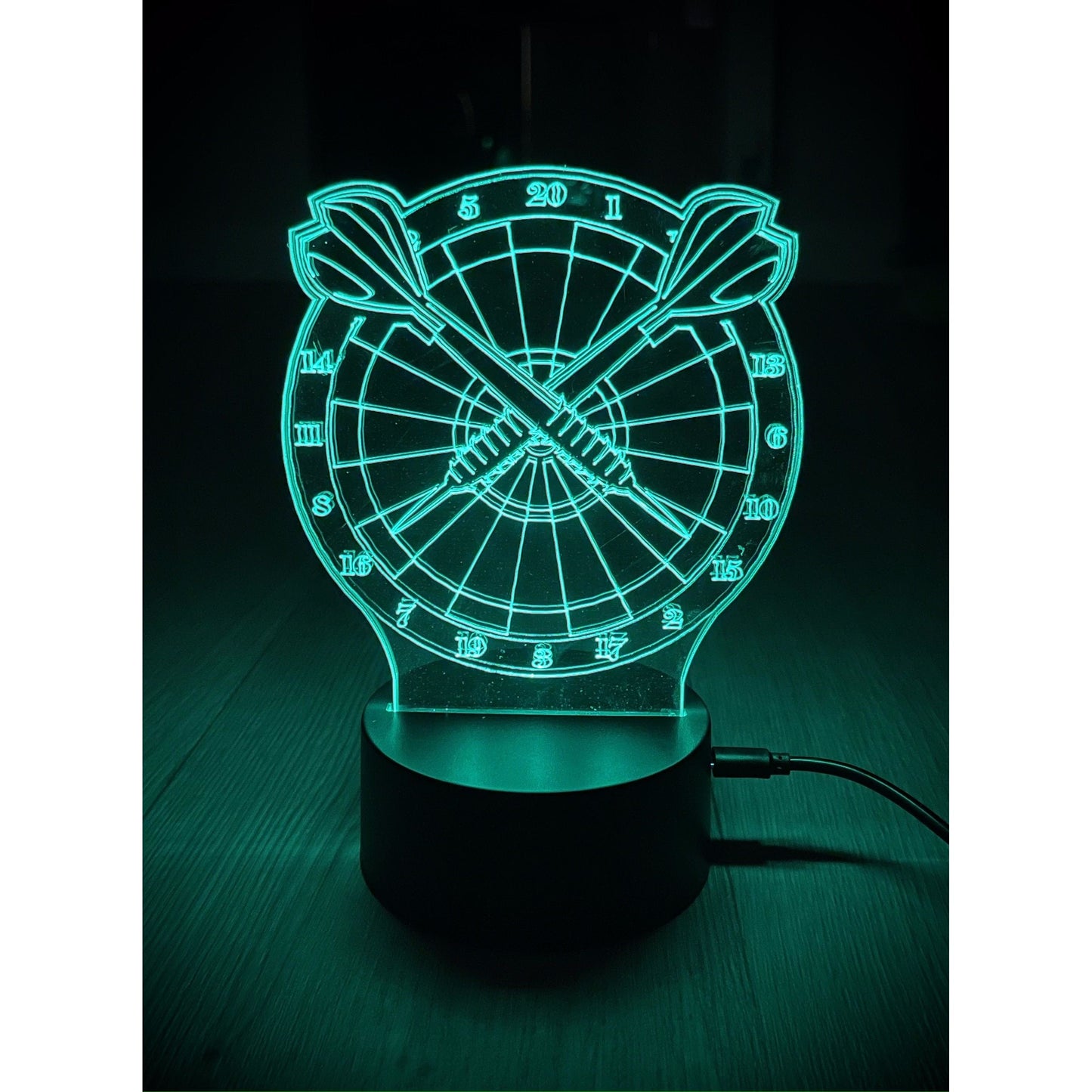 Personalised Dart Board LED Lamp Night Light