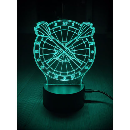 Personalised Dart Board LED Lamp Night Light