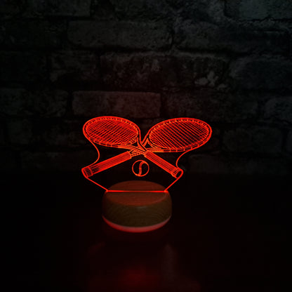 Personalised Tennis Rackets LED Lamp Night Light