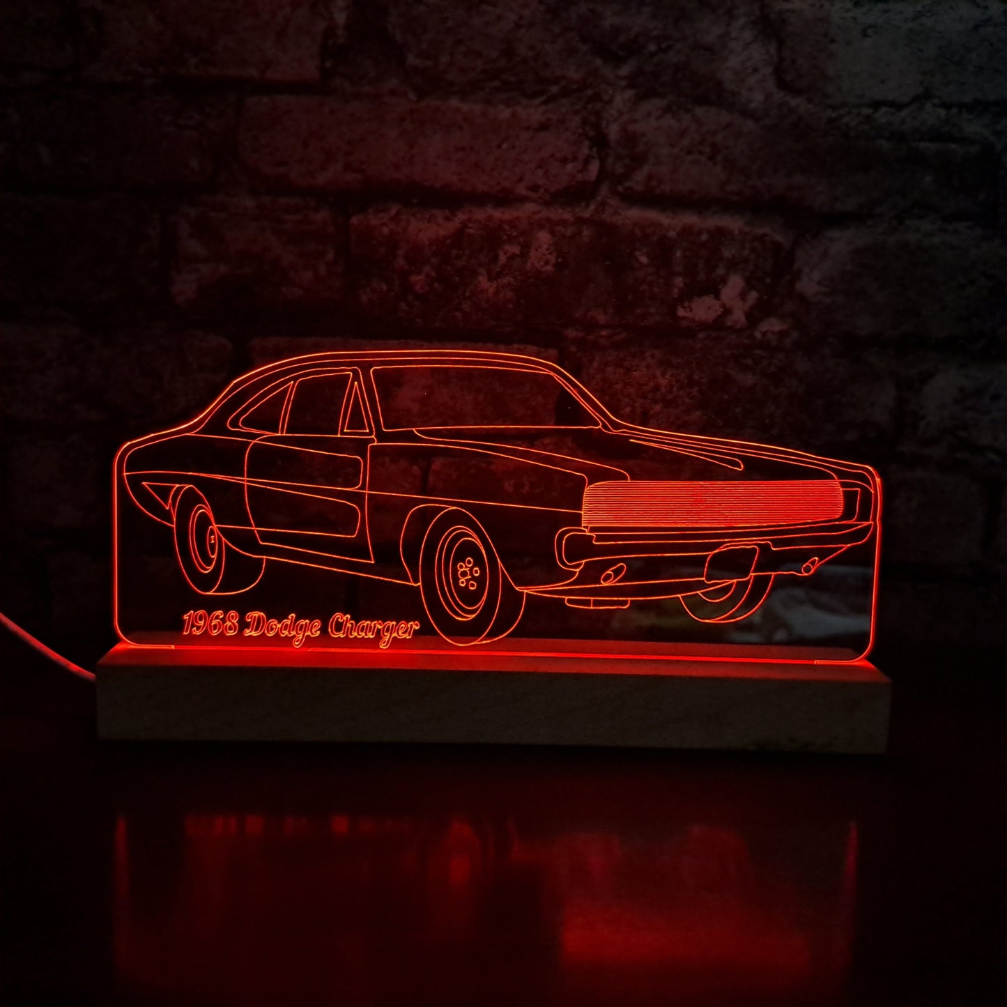 Personalised Dodge 68 Charger LED Lamp Night Light