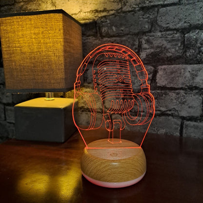 Headphones and Microphone LED Lamp Night Light