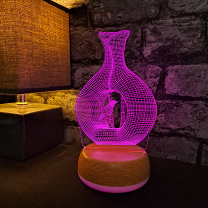 Vase with Bird LED Lamp Night Light