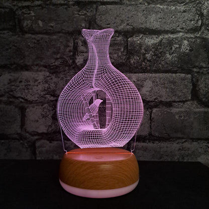 Vase with Bird LED Lamp Night Light