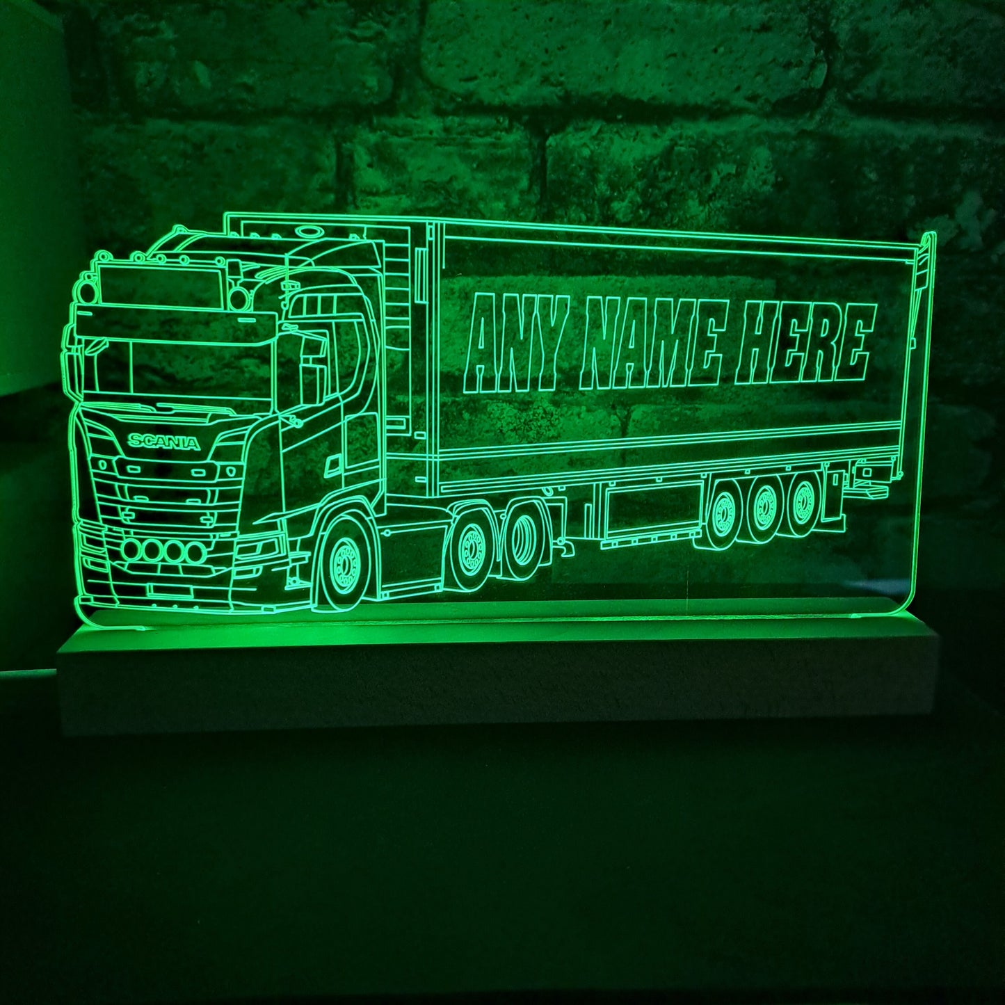 Gepersonaliseerde Scania vrachtwagen met aanhanger LED-lamp nachtlampje