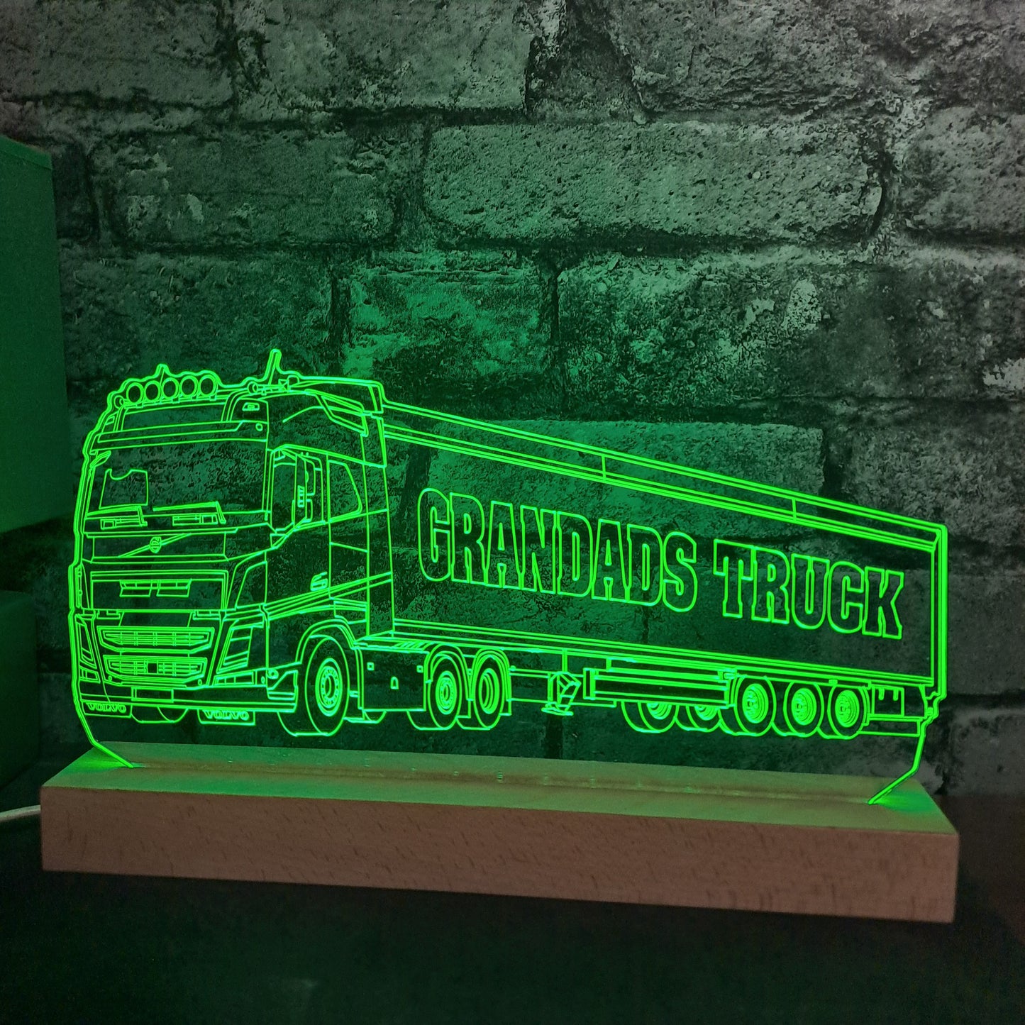 Personalised Volvo Lorry with Trailer LED Lamp Night Light