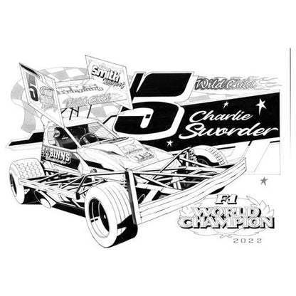 Brisca F1 #5 Charlie Sworder karikatuur print