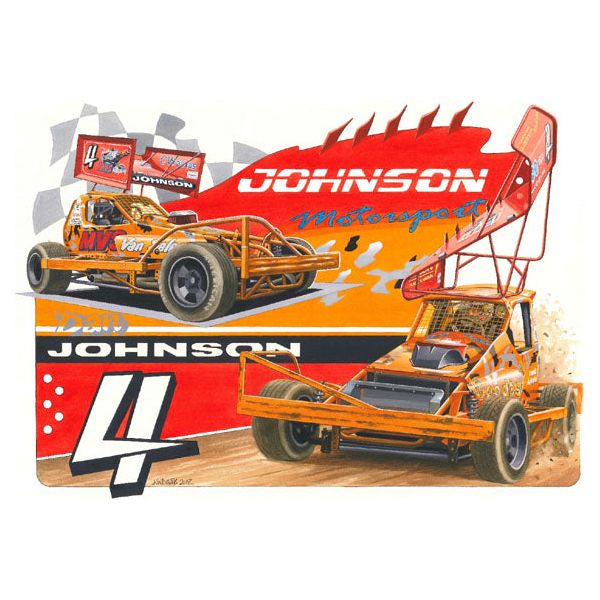 Brisca F1 #4 Dan Johnson schalie- en asfaltprint