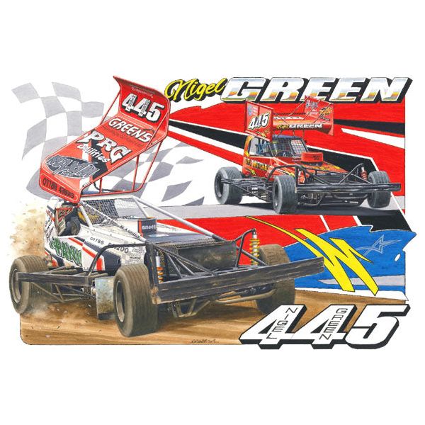 Brisca F1 #445 Nigel Green Schalie en asfalt print