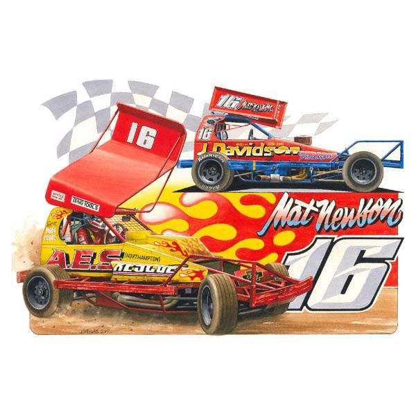 Brisca F1 #16 Matt Newson Shale en asfalt print