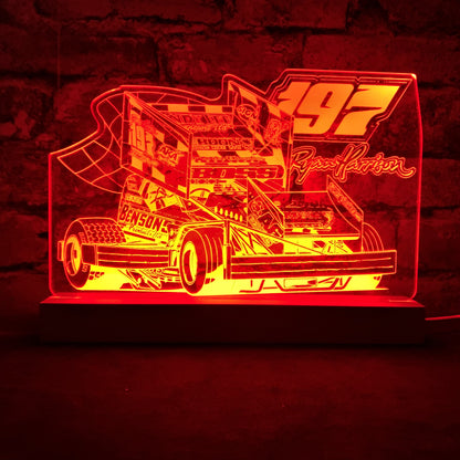 Ryan Harrison 197 Brisca F1 Night Light - Large Wooden Base - Night Light - Stock Car & Banger Toy Tracks