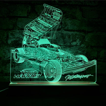 Tom Harris #84 Brisca F1 Night Light - Large Wooden Base - Night Light - Stock Car & Banger Toy Tracks
