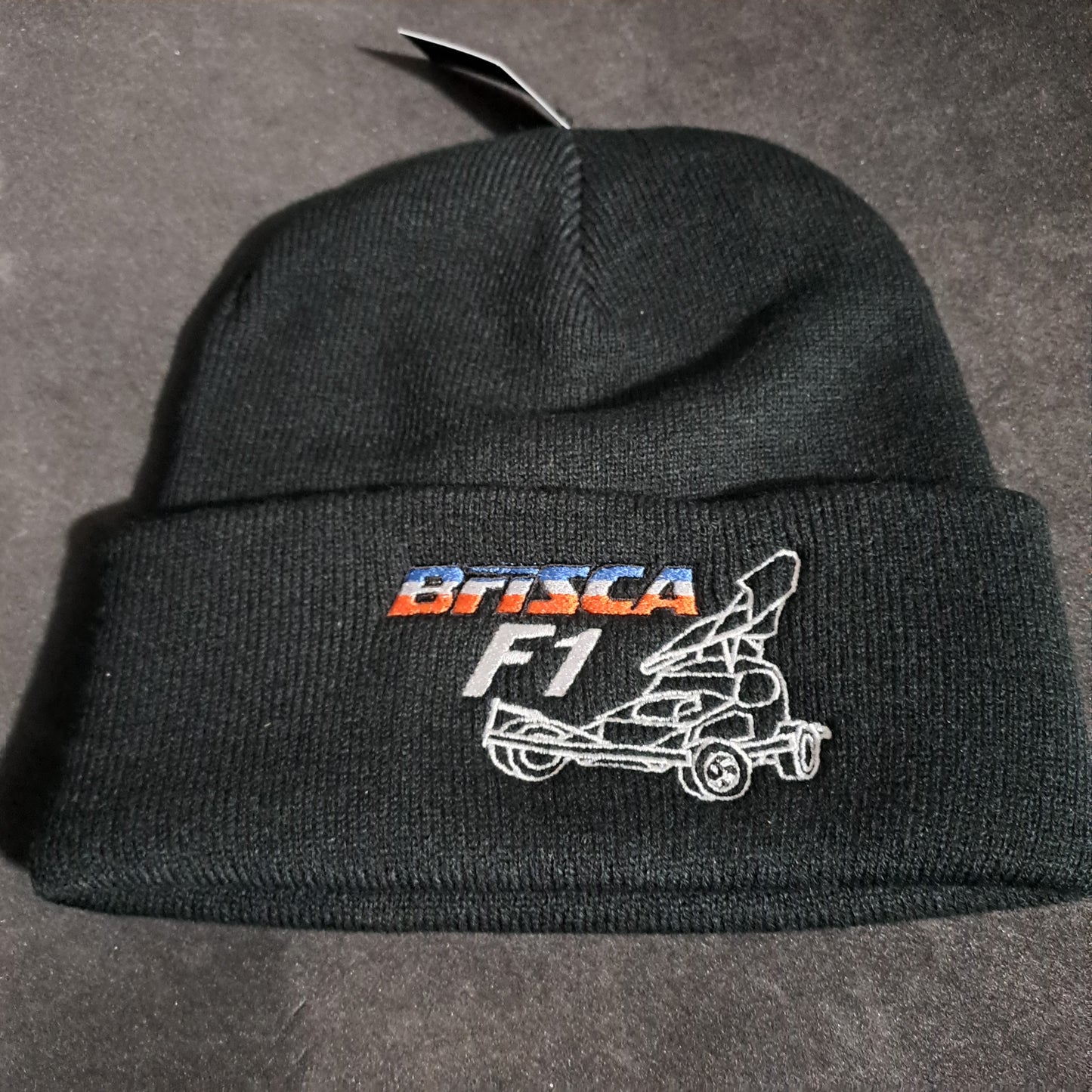 Brisca F1 Black Beanie Hat - Hats - Stock Car & Banger Toy Tracks
