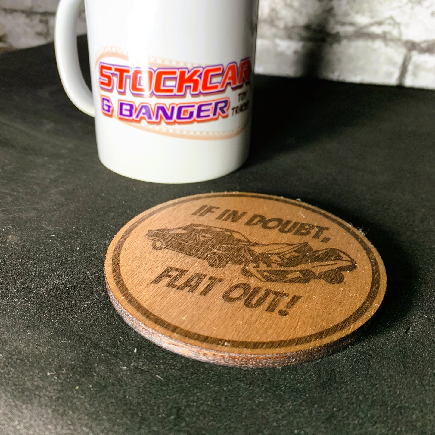 If in doubt, Flat Out! - Wooden Coaster - Coasters - Stock Car & Banger Toy Tracks