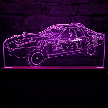 Jonesey #341 - Banger Night Light - Large Wooden Base - Night Light - Stock Car & Banger Toy Tracks
