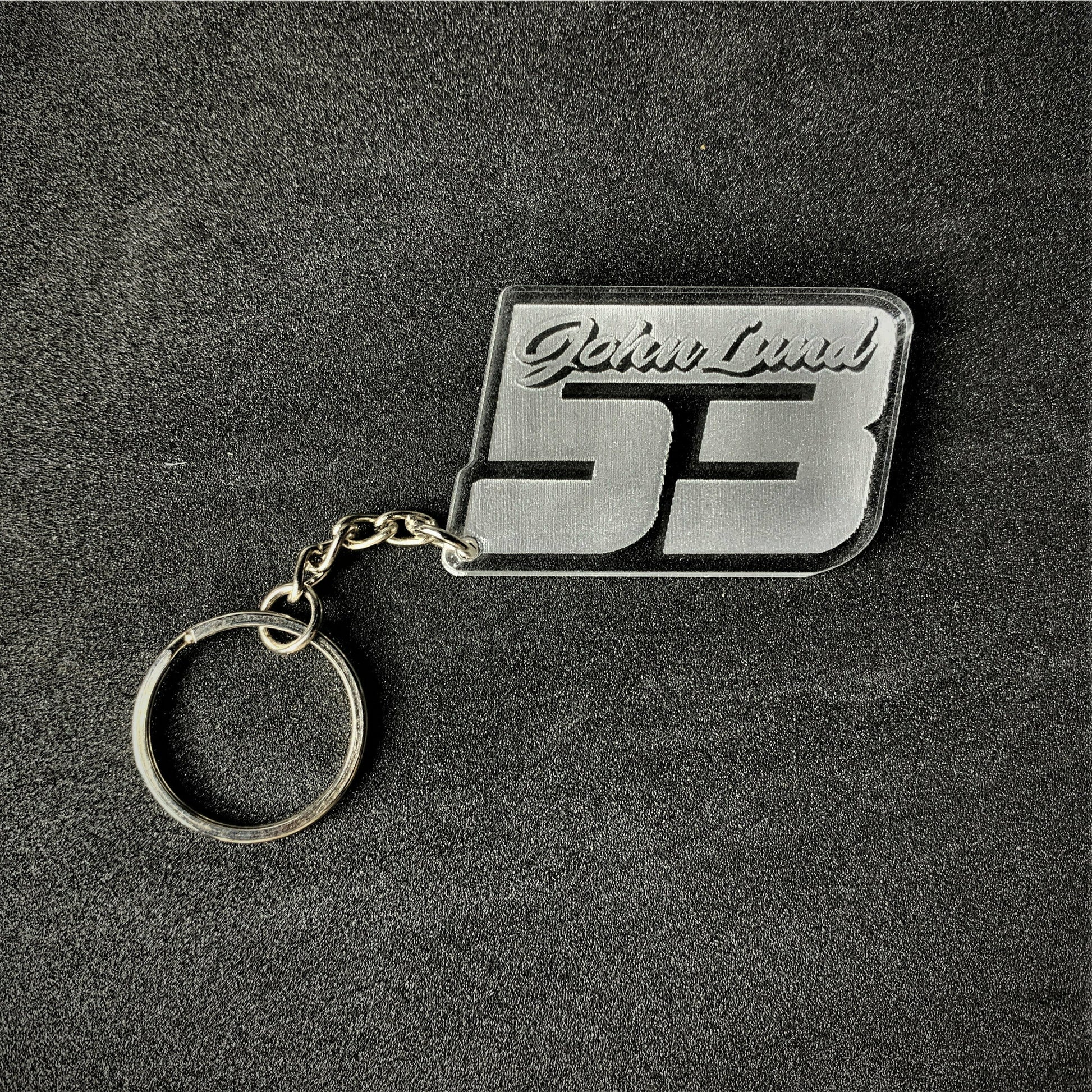 #53 John Lund Key Ring - Key Ring - Stock Car & Banger Toy Tracks