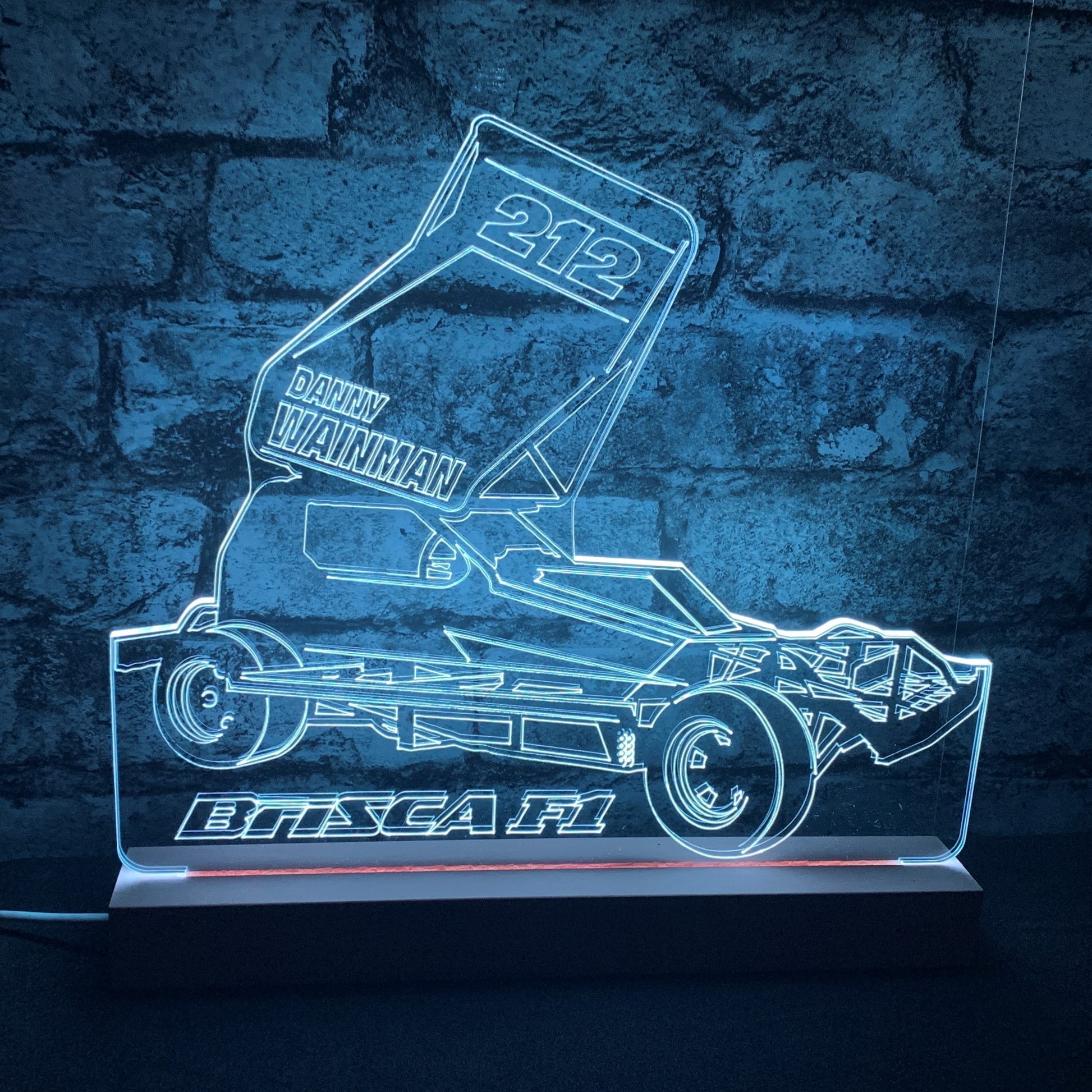 Shale Wing BRISCA F1 NIGHT LIGHT - LARGE WOODEN BASE - Night Light - Stock Car & Banger Toy Tracks