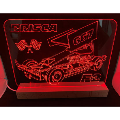 Brisca Formula 2 F2 Night Light - Large Wooden Base - Night Light - Stock Car & Banger Toy Tracks