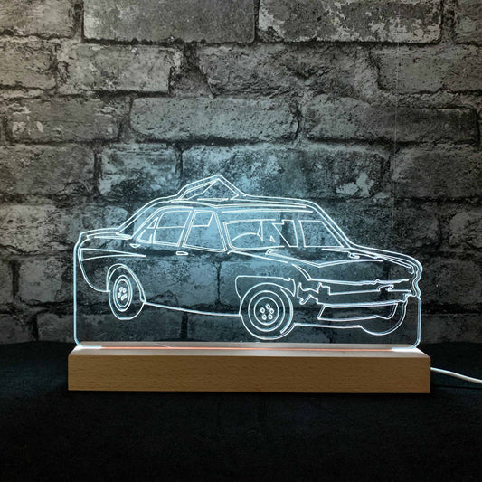 Granada Drift Banger Night Light - Large Wooden Base - Night Lights & Ambient Lighting - Stock Car & Banger Toy Tracks