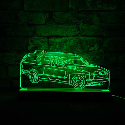 Mercedes Banger Night Light - Large Wooden Base - Night Lights & Ambient Lighting - Stock Car & Banger Toy Tracks