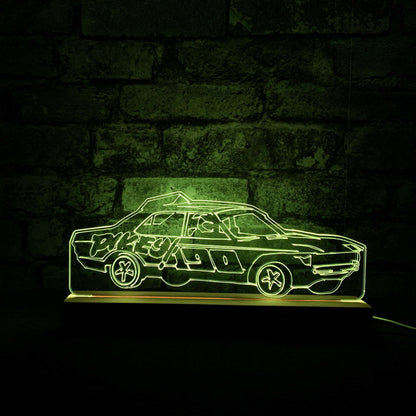 Pikey Banger Night Light - Large Wooden Base - Night Lights & Ambient Lighting - Stock Car & Banger Toy Tracks
