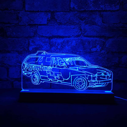 Predators (Matt Black) Banger Night Light - Large Wooden Base - Night Lights & Ambient Lighting - Stock Car & Banger Toy Tracks