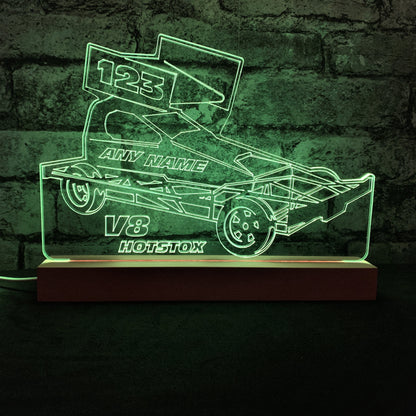 Brisca V8 Hotstox NIGHT LIGHT - LARGE WOODEN BASE - Night Light - Stock Car & Banger Toy Tracks