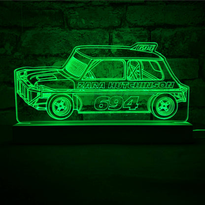 Ministox Night Light - Large Wooden Base - Night Light - Stock Car & Banger Toy Tracks